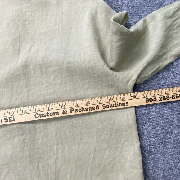 Como Shirt Women's S Tan Linen Lace Mandala Panels Tunic Layered Boho Semi Sheer - Picture 9 of 9